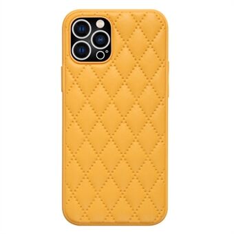 Bakfodral för iPhone 13 Pro 6,1 tum, stötsäker Rhombus Texture PU Läder+TPU Anti- Scratch Phone Cover Shell