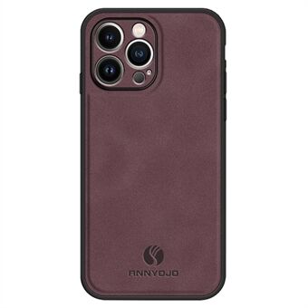 ANNYOJO Bakskal för iPhone 13 Pro PU Läder+PC+TPU telefonfodral med bilmonterad metallplåt