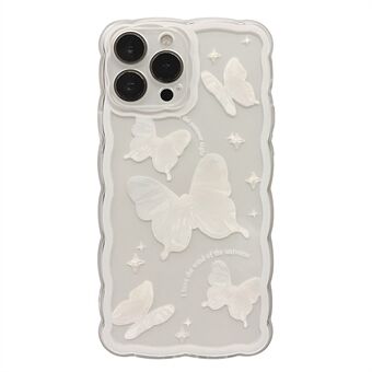 För iPhone 13 Pro TPU telefonfodral Butterfly Pattern Wavy Edge Transparent telefonfodral