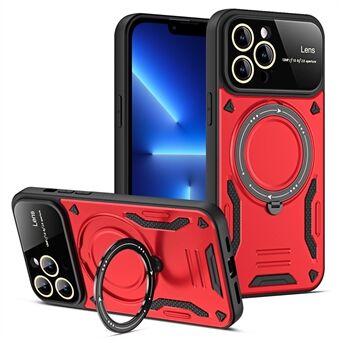 Bakskyddsfodral för iPhone 13 Pro 6,1 tum, kompatibel med MagSafe Rotating Kickstand PC+TPU telefonskal