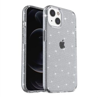 Gulnar inte Glittrigt pulverdesign Mjuk TPU + hård PC-fallskydd Stötsäkert fodral Bakskal till iPhone 13 mini 