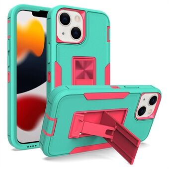 For iPhone 13 mini  Back Shell, Bump Proof PC + TPU Hybrid Phone Cover with Integrated Kickstand Car Mount Metal Sheet Case