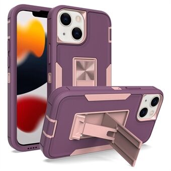 For iPhone 13 mini  Back Shell, Bump Proof PC + TPU Hybrid Phone Cover with Integrated Kickstand Car Mount Metal Sheet Case