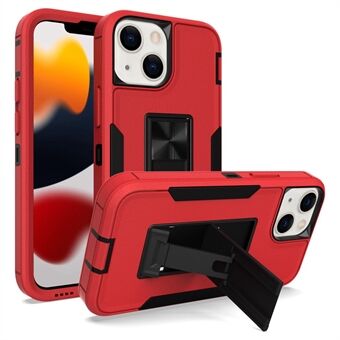 For iPhone 13 mini  Back Shell, Bump Proof PC + TPU Hybrid Phone Cover with Integrated Kickstand Car Mount Metal Sheet Case