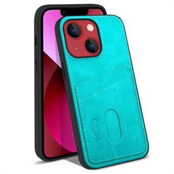 KSQ 003 Series for iPhone 13 mini  Shockproof Protective Case PU Leather Coated PC+TPU Hybrid Phone Shell with Card Slots