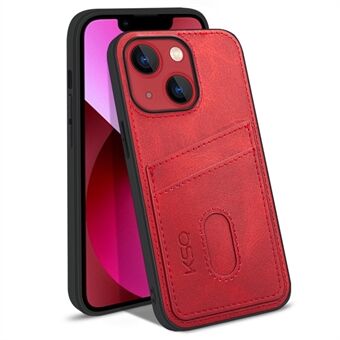 KSQ 003 Series for iPhone 13 mini  Shockproof Protective Case PU Leather Coated PC+TPU Hybrid Phone Shell with Card Slots