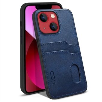 KSQ 002 Series for iPhone 13 mini  Anti-fall Shockproof Card Slots Phone Case PU Leather Coated PC+TPU Hybrid Shell