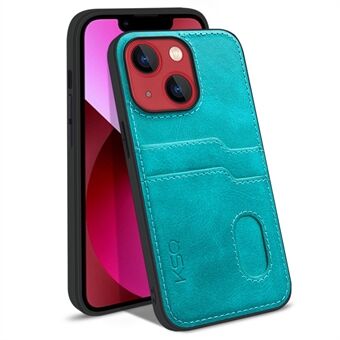 KSQ 002 Series for iPhone 13 mini  Anti-fall Shockproof Card Slots Phone Case PU Leather Coated PC+TPU Hybrid Shell