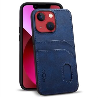 KSQ 001 Series All Edge Wrapped Phone Shell for iPhone 13 mini , TPU+PC+PU Leather Phone Covering Case with Card Slots