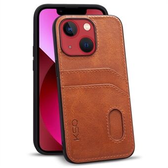 KSQ 001 Series All Edge Wrapped Phone Shell for iPhone 13 mini , TPU+PC+PU Leather Phone Covering Case with Card Slots