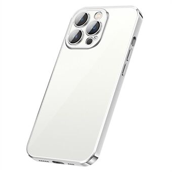 For iPhone 13 Pro Max 6.7 inch Drop-proof Precise Cutout Case Electroplating Glossy Clear Soft TPU Phone Shell with Lens Film