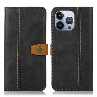 For iPhone 13 Pro Max  All-around Protection Magnetic Case Textured Leather Wallet Flip Phone Cover with Stand