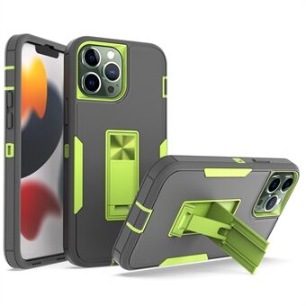 For iPhone 13 Pro Max  Back Shell, Impact Resistant PC + TPU Hybrid Phone Cover with Integrated Kickstand Car Mount Metal Sheet Case