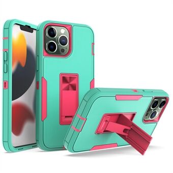 For iPhone 13 Pro Max  Back Shell, Impact Resistant PC + TPU Hybrid Phone Cover with Integrated Kickstand Car Mount Metal Sheet Case