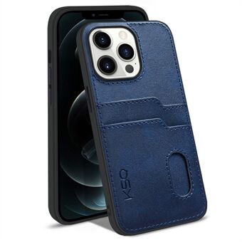 KSQ 002 Series for iPhone 13 Pro Max  Anti-scratch Card Slots Phone Case PU Leather Coated PC+TPU Hybrid Cover