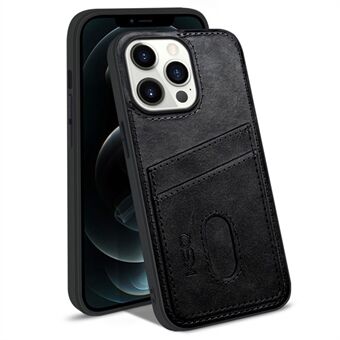 KSQ 003 Series for iPhone 13 Pro Max  Mobile Phone Case PU Leather Coated PC+TPU Hybrid Anti-fall Shell with Card Slots