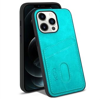 KSQ 003 Series for iPhone 13 Pro Max  Mobile Phone Case PU Leather Coated PC+TPU Hybrid Anti-fall Shell with Card Slots