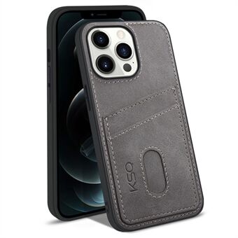 KSQ 003 Series for iPhone 13 Pro Max  Mobile Phone Case PU Leather Coated PC+TPU Hybrid Anti-fall Shell with Card Slots