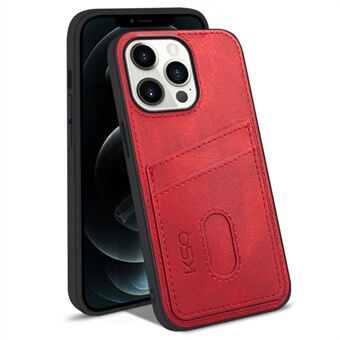 KSQ 003 Series for iPhone 13 Pro Max  Mobile Phone Case PU Leather Coated PC+TPU Hybrid Anti-fall Shell with Card Slots