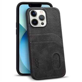 KSQ 001 Series All Edge Wrapped Case for iPhone 13 Pro Max , Card Slots Design Soft TPU+PC+PU Leather Phone Cover