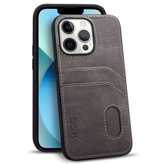 KSQ 001 Series All Edge Wrapped Case for iPhone 13 Pro Max , Card Slots Design Soft TPU+PC+PU Leather Phone Cover