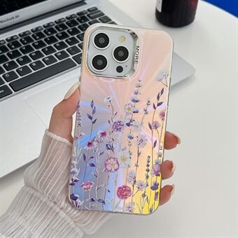 För iPhone 13 Pro Max skal Blommönster Elektropläterat Stöttåligt Telefonbakre skydd