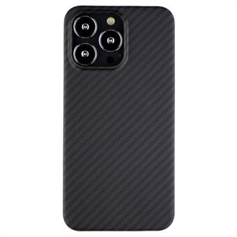 För iPhone 13 Pro Max 6,7 tum Carbon Fiber Texture Aramid Fiber Bakfodral Kollisionsbeständigt skyddande skal - Mattsvart