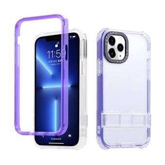 För iPhone 13 Pro Max 6,7 tum Dold Kickstand Design Transparent telefonfodral Anti-drop TPU + PC Hybrid Cover