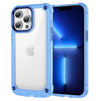 För iPhone 13 Pro Max 6,7 tum PC+TPU genomskinligt telefonfodral Alloy linsram Stötsäkert skal