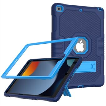 Kontrastfärg PC + TPU + Silikon Stötsäkert Anti-Drop Kickstand Design Tablet Cover Fodral för iPad (2019) / (2020) / (2021)