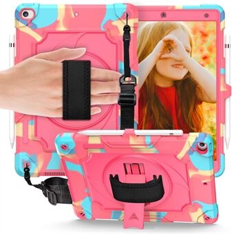 For iPad (2021) 360 Degree  Swivel Kickstand Tablet Case PC + Silicone Anti-drop Protective Cover