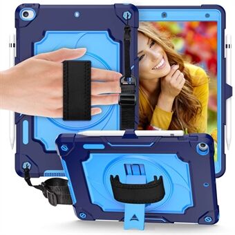 For iPad (2021) 360 Degree  Swivel Kickstand Tablet Case PC + Silicone Anti-drop Protective Cover