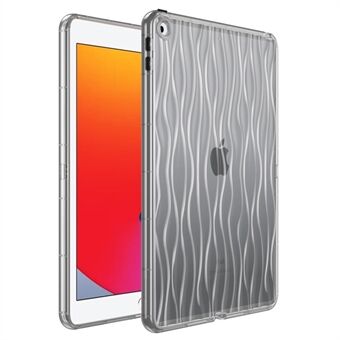 För iPad 10.2 (2019) / (2020) / (2021) Wave Texture Cover Mjuk TPU Transparent skyddsfodral för surfplattor