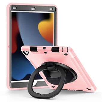 Tablettfodral för iPad 10.2 (2019) / (2020) / (2021), PC+TPU Handgrip Kickstand Skyddsfodral med PET-skärmskydd