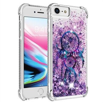 For iPhone SE (2022)/SE (2020)/6 /7 /8  YB Quicksand Series-2 Reinforced Corner Pattern Printing Glitter TPU Phone Case Cover