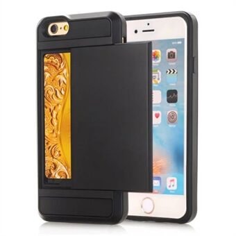 Scratch-proof Slide Card Holder PC + TPU Hybrid Case for iPhone SE (2020)/SE (2022)/8/7 