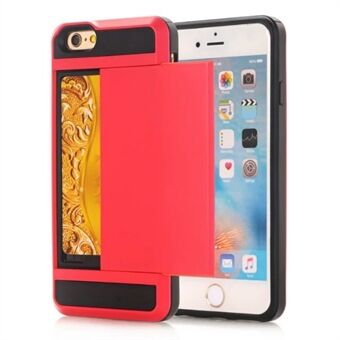 PC & TPU Dual Layer Scratch-proof Slide Card Holder Case for iPhone SE (2020)/SE (2022)/8/7 