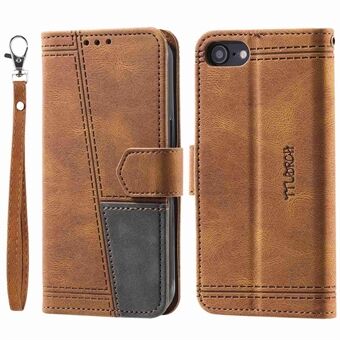 TTUDRCH 004 for iPhone 7/8 /SE (2020)/SE (2022) Shockproof Wallet Splicing Design PU Leather Skin-touch Feeling Stand Cover with RFID Blocking Function