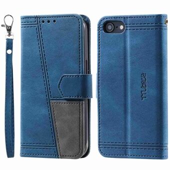 TTUDRCH 004 for iPhone 7/8 /SE (2020)/SE (2022) Shockproof Wallet Splicing Design PU Leather Skin-touch Feeling Stand Cover with RFID Blocking Function