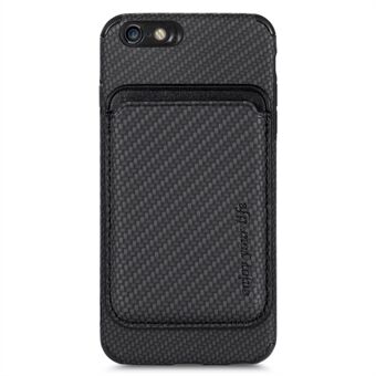 For iPhone 7 / iPhone 8 / iPhone SE 2020/2022, Carbon Fiber Texture PU Leather + TPU + PVC Phone Case with Magnetic Absorption Detachable Card Holder