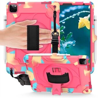 PC + Silicone Tablet Protective Case with 360° Swivel Hand Strap for iPad Air (2020)/Air (2022)/iPad Pro (2021)(2020)(2018)