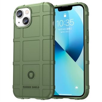 För iPhone 14  Rugged Square Grid Förtjockat mjukt TPU-bakfodral Skyddande telefonfodral