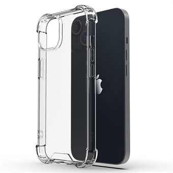 För iPhone 14  Fyrhörn Dropsäkert Transparent Mjuk TPU-ram Akryl Bakskal Telefonfodral