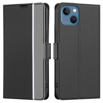 För iPhone 14  Twill Texture PU Läder Folio Bokfodral med korthållare Fallbeständig Dubbla magnetlås Stand Funktion Skyddsfodral