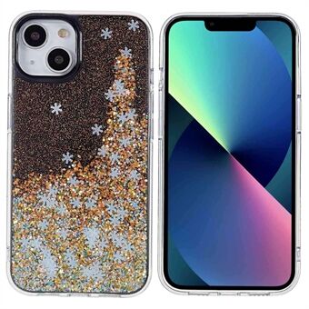 DFANS för iPhone 14  Stötsäkert fodral Snowflake Glitter Dekoration Telefonskydd PC + TPU Hybrid Anti-Fall Fodral