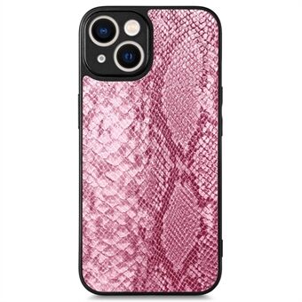 För iPhone 14 Stötsäker Precise Cutout Telefonfodral Snake Texture PU Läderbelagd TPU Baksida