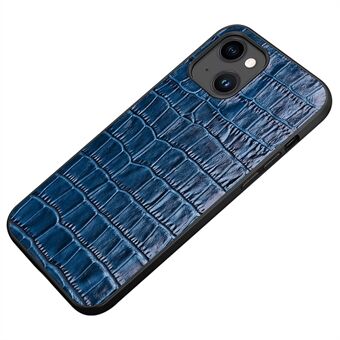 Fallskyddsfodral för iPhone 14 Gummerat telefonfodral TPU + Stötsäkert fodral i äkta läder med krokodilstruktur