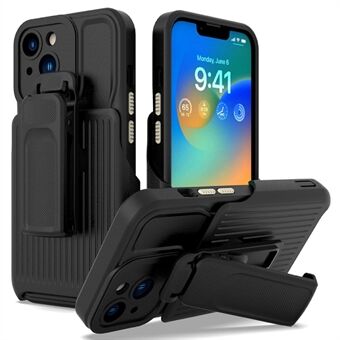 Explorer-serien för iPhone 14 Avtagbar bakre klämma Kickstand Telefonfodral PC + TPU Stötsäkert Hybrid Cover