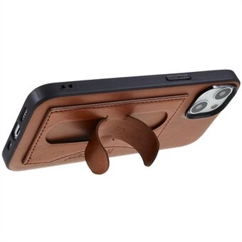 Fallsäkert telefonfodral för iPhone 14 PU-läderbelagd TPU-telefonbaksida Kickstand Korthållarfodral