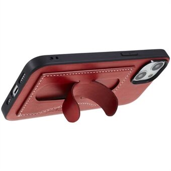 Fallsäkert telefonfodral för iPhone 14 PU-läderbelagd TPU-telefonbaksida Kickstand-korthållarfodral